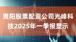 贵阳股票配资公司光峰科技2025年一季报显示