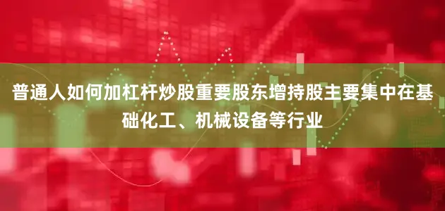 普通人如何加杠杆炒股重要股东增持股主要集中在基础化工、机械设备等行业